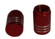 BMX 3 Stripe Valve Caps Pairs - Red