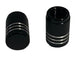 BMX 3 Stripe Valve Caps Pairs - Black