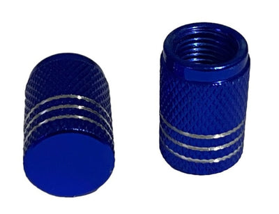 BMX 3 Stripe Valve Caps Pairs - Dark Blue