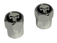 BMX Skeleton Picture Valve Caps Pairs - Silver