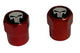 BMX Skeleton Picture Valve Caps Pairs - Red