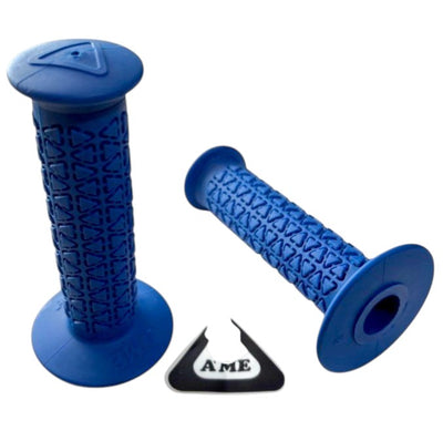 AME Grips Limited Edition Bubble Font Round - Blue - Pair