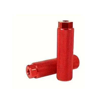 Footpegs Aluminium - Threaded 3/8" x 26tpi x  28mm x 100mm - Red