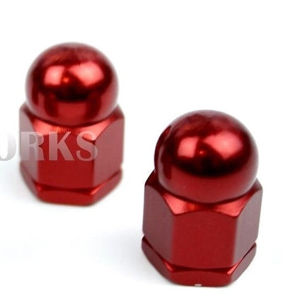Anodized 3/8" x 26T Acorn Axle Nuts Pairs Red