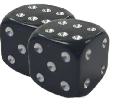 BMX Dice Valve Caps Pairs - Black Aluminium - Old School BMX