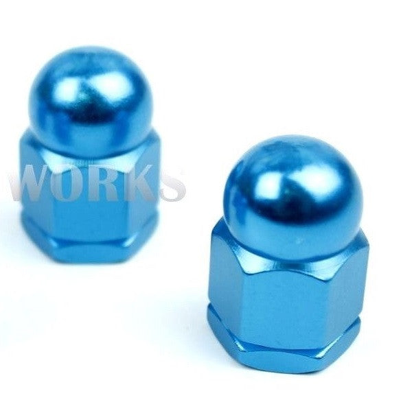 Anodized 3/8" x 26T Acorn Axle Nuts Pairs - Bright Blue