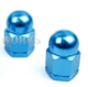 Anodized 3/8" x 26T Acorn Axle Nuts Pairs - Bright Blue