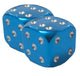BMX Dice Valve Caps Pairs - Bright Blue Aluminium - Old School BMX