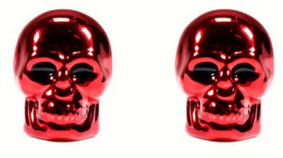 BMX Skeleton Valve Caps Pairs - Red
