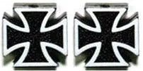 BMX Iron Cross Valve Caps Pairs - Solid Black & White