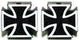 BMX Iron Cross Valve Caps Pairs - Solid Black & White