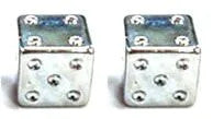 BMX Dice Valve Caps Pairs - Chrome - Old School BMX