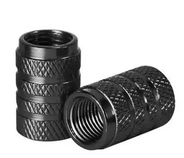 BMX Valve Caps Type #6 - 1 Pair - Black