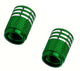 BMX 3 Stripe Valve Caps Pairs - Green