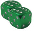 BMX Dice Valve Caps Pairs - Green Aluminium - Old School BMX