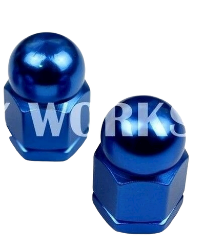 Anodized 3/8" x 26T Acorn Axle Nuts Pairs - Cobolt Blue