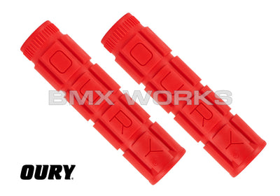 Oury Downhill V2 Freestyle Grips - Red Pair