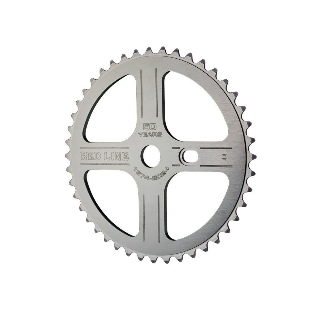 Redline Flight Chainwheel 50th Aniversary 44 Teeth - Silver – BMX Works