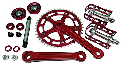 Limited: ProBMX 3 Piece Crank Set, BB & Pedals - Red