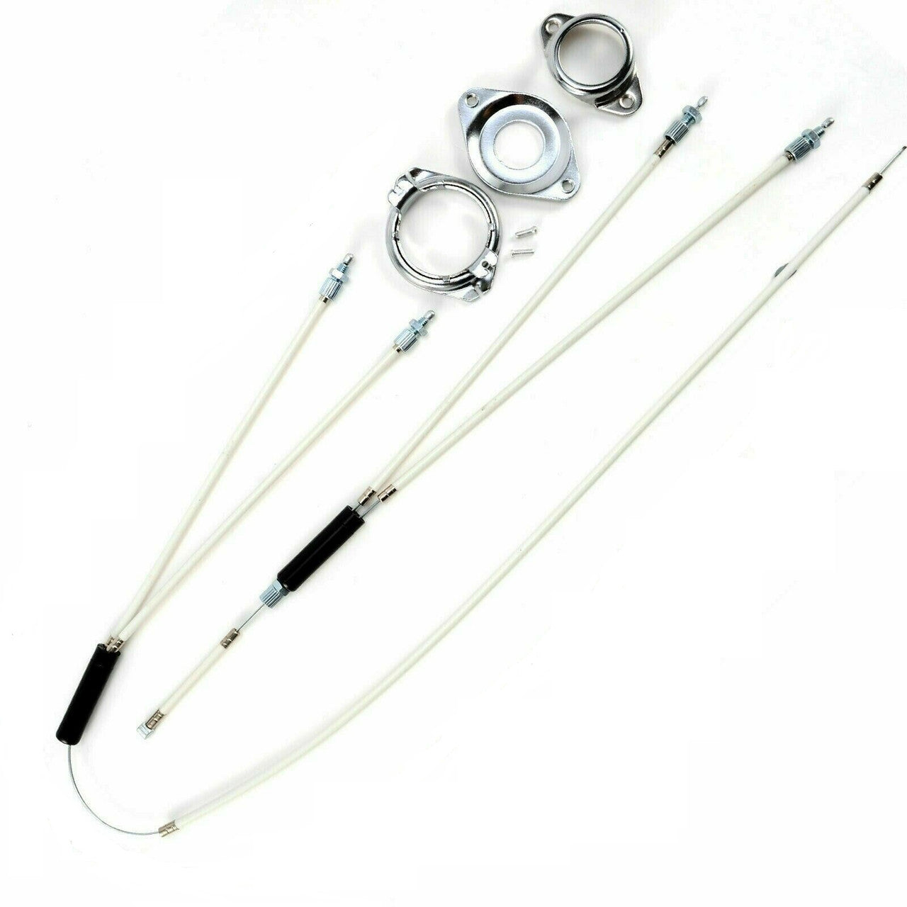 Gyro Rotor Complete Set 25.4mm - 1" White Cables & Chrome Fittings